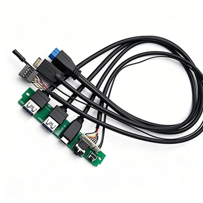 PC case front panel cable harness for chassis manufacturing